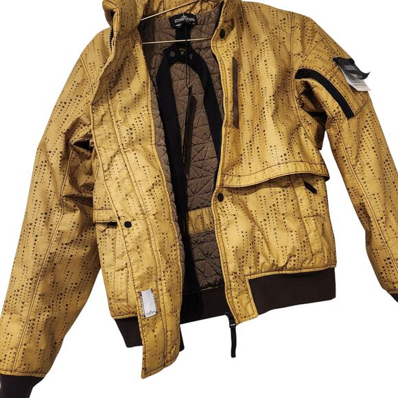Stone Island Shadow Project Lasered Poly-Hide  gold bomber jacket size small - Picture 6 of 11